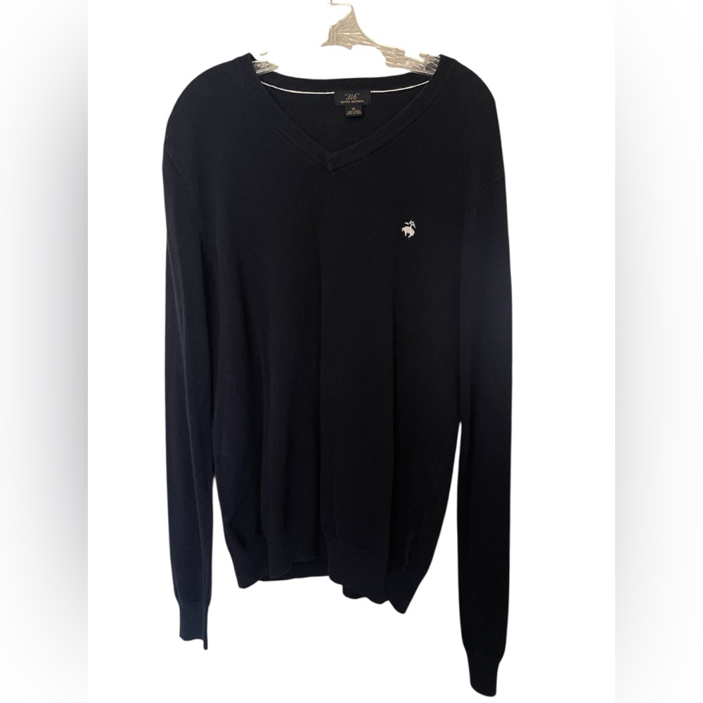 Brooks Brothers Men's Size Large Navy blue V-Neck Sweater long sleeve